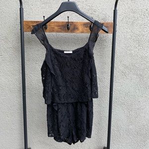 Ella Moss Black Lace Romper Sz small
